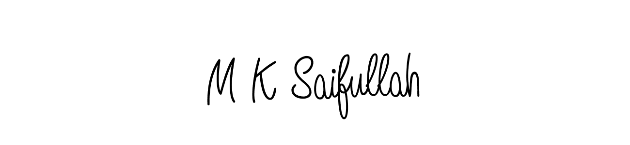 Design your own signature with our free online signature maker. With this signature software, you can create a handwritten (Angelique-Rose-font-FFP) signature for name M K Saifullah. M K Saifullah signature style 5 images and pictures png