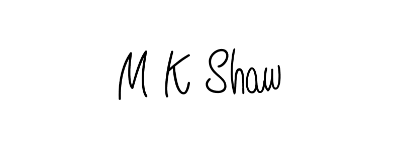 The best way (Angelique-Rose-font-FFP) to make a short signature is to pick only two or three words in your name. The name M K Shaw include a total of six letters. For converting this name. M K Shaw signature style 5 images and pictures png