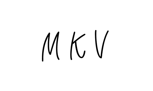 Design your own signature with our free online signature maker. With this signature software, you can create a handwritten (Angelique-Rose-font-FFP) signature for name M K V. M K V signature style 5 images and pictures png