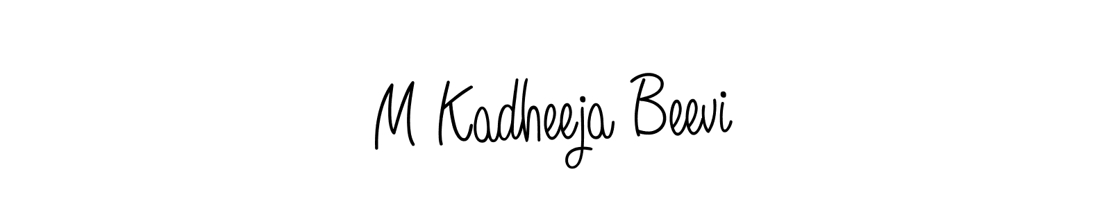 You can use this online signature creator to create a handwritten signature for the name M Kadheeja Beevi. This is the best online autograph maker. M Kadheeja Beevi signature style 5 images and pictures png