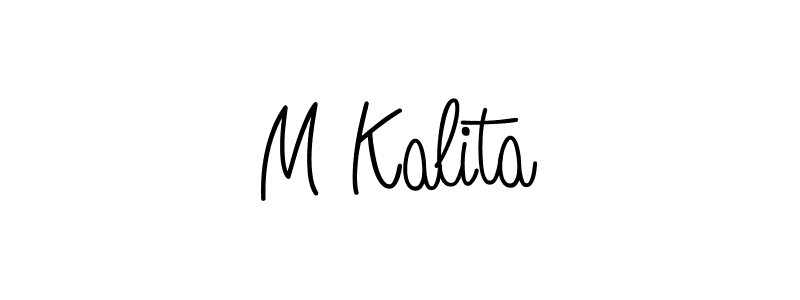 How to make M Kalita name signature. Use Angelique-Rose-font-FFP style for creating short signs online. This is the latest handwritten sign. M Kalita signature style 5 images and pictures png