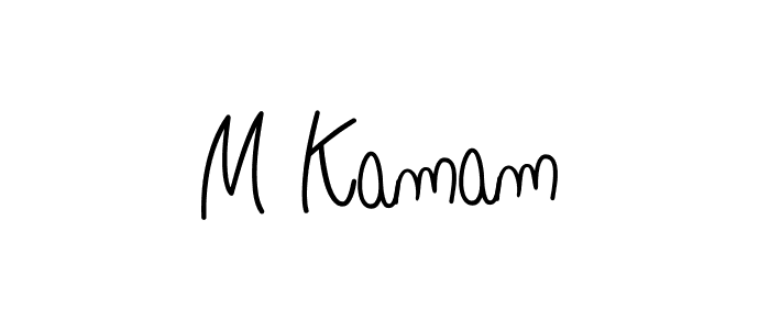 M Kamam stylish signature style. Best Handwritten Sign (Angelique-Rose-font-FFP) for my name. Handwritten Signature Collection Ideas for my name M Kamam. M Kamam signature style 5 images and pictures png