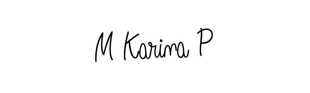 Check out images of Autograph of M Karina P name. Actor M Karina P Signature Style. Angelique-Rose-font-FFP is a professional sign style online. M Karina P signature style 5 images and pictures png