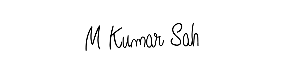 Use a signature maker to create a handwritten signature online. With this signature software, you can design (Angelique-Rose-font-FFP) your own signature for name M Kumar Sah. M Kumar Sah signature style 5 images and pictures png