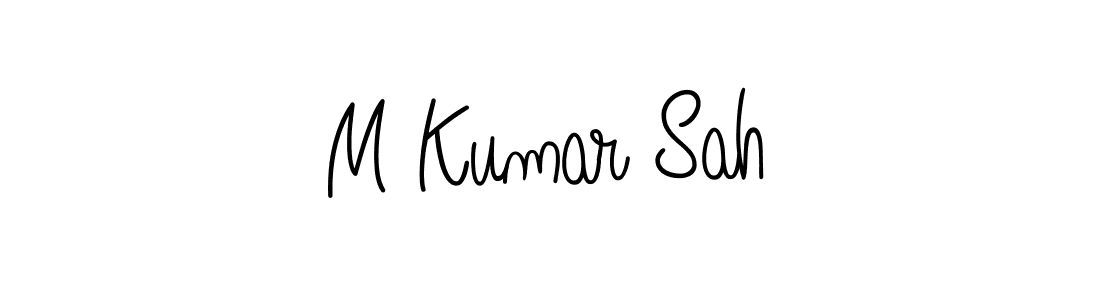 Use a signature maker to create a handwritten signature online. With this signature software, you can design (Angelique-Rose-font-FFP) your own signature for name M Kumar Sah. M Kumar Sah signature style 5 images and pictures png