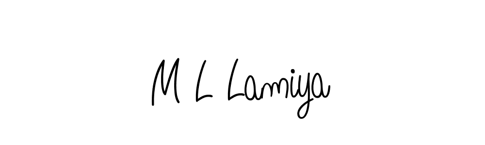 Once you've used our free online signature maker to create your best signature Angelique-Rose-font-FFP style, it's time to enjoy all of the benefits that M L Lamiya name signing documents. M L Lamiya signature style 5 images and pictures png