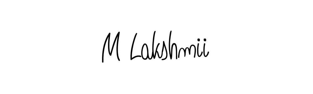 if you are searching for the best signature style for your name M Lakshmii. so please give up your signature search. here we have designed multiple signature styles  using Angelique-Rose-font-FFP. M Lakshmii signature style 5 images and pictures png