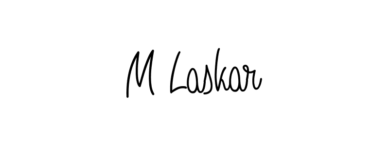 How to make M Laskar name signature. Use Angelique-Rose-font-FFP style for creating short signs online. This is the latest handwritten sign. M Laskar signature style 5 images and pictures png