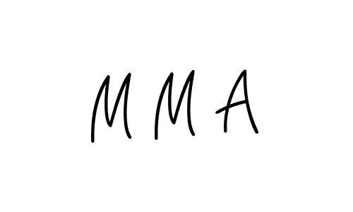 How to make M M A name signature. Use Angelique-Rose-font-FFP style for creating short signs online. This is the latest handwritten sign. M M A signature style 5 images and pictures png