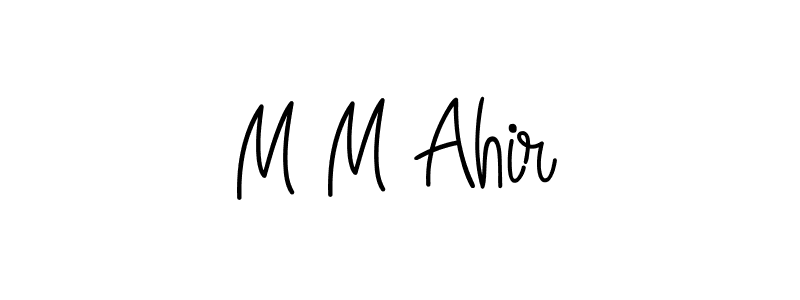 Design your own signature with our free online signature maker. With this signature software, you can create a handwritten (Angelique-Rose-font-FFP) signature for name M M Ahir. M M Ahir signature style 5 images and pictures png