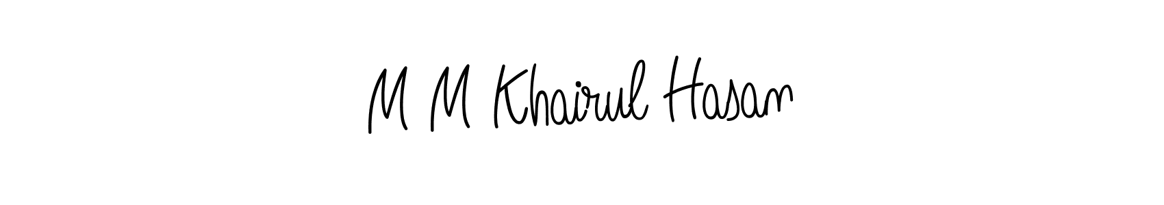 You should practise on your own different ways (Angelique-Rose-font-FFP) to write your name (M M Khairul Hasan) in signature. don't let someone else do it for you. M M Khairul Hasan signature style 5 images and pictures png