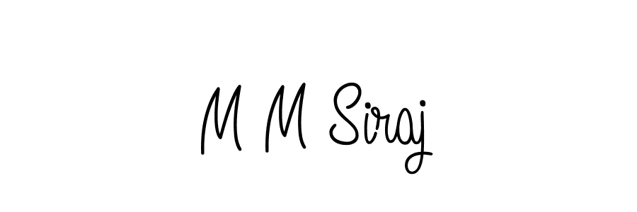 The best way (Angelique-Rose-font-FFP) to make a short signature is to pick only two or three words in your name. The name M M Siraj include a total of six letters. For converting this name. M M Siraj signature style 5 images and pictures png
