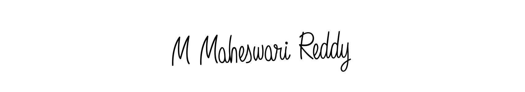 if you are searching for the best signature style for your name M Maheswari Reddy. so please give up your signature search. here we have designed multiple signature styles  using Angelique-Rose-font-FFP. M Maheswari Reddy signature style 5 images and pictures png