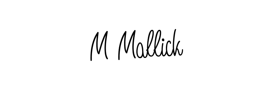 You should practise on your own different ways (Angelique-Rose-font-FFP) to write your name (M Mallick) in signature. don't let someone else do it for you. M Mallick signature style 5 images and pictures png
