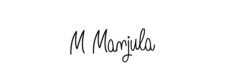 Design your own signature with our free online signature maker. With this signature software, you can create a handwritten (Angelique-Rose-font-FFP) signature for name M Manjula. M Manjula signature style 5 images and pictures png