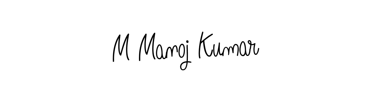 The best way (Angelique-Rose-font-FFP) to make a short signature is to pick only two or three words in your name. The name M Manoj Kumar include a total of six letters. For converting this name. M Manoj Kumar signature style 5 images and pictures png