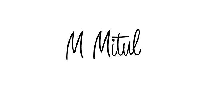 M Mitul stylish signature style. Best Handwritten Sign (Angelique-Rose-font-FFP) for my name. Handwritten Signature Collection Ideas for my name M Mitul. M Mitul signature style 5 images and pictures png