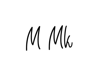 M Mk stylish signature style. Best Handwritten Sign (Angelique-Rose-font-FFP) for my name. Handwritten Signature Collection Ideas for my name M Mk. M Mk signature style 5 images and pictures png