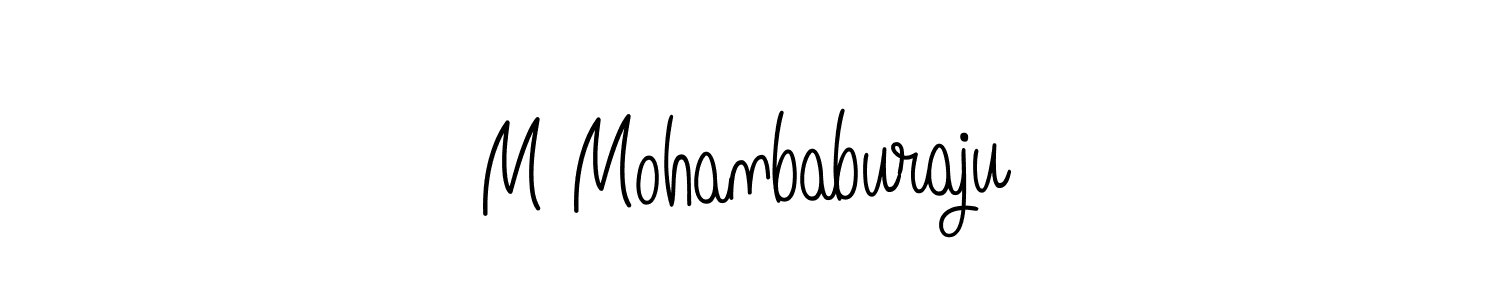 You should practise on your own different ways (Angelique-Rose-font-FFP) to write your name (M Mohanbaburaju) in signature. don't let someone else do it for you. M Mohanbaburaju signature style 5 images and pictures png