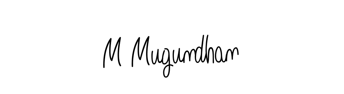 Make a beautiful signature design for name M Mugundhan. With this signature (Angelique-Rose-font-FFP) style, you can create a handwritten signature for free. M Mugundhan signature style 5 images and pictures png