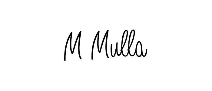 Use a signature maker to create a handwritten signature online. With this signature software, you can design (Angelique-Rose-font-FFP) your own signature for name M Mulla. M Mulla signature style 5 images and pictures png