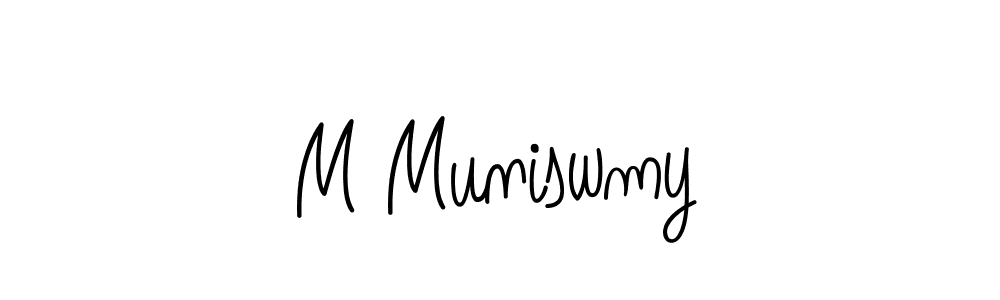 You should practise on your own different ways (Angelique-Rose-font-FFP) to write your name (M Muniswmy) in signature. don't let someone else do it for you. M Muniswmy signature style 5 images and pictures png