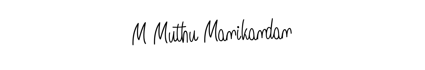 You should practise on your own different ways (Angelique-Rose-font-FFP) to write your name (M Muthu Manikandan) in signature. don't let someone else do it for you. M Muthu Manikandan signature style 5 images and pictures png