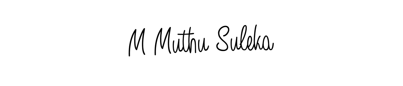 Make a short M Muthu Suleka signature style. Manage your documents anywhere anytime using Angelique-Rose-font-FFP. Create and add eSignatures, submit forms, share and send files easily. M Muthu Suleka signature style 5 images and pictures png