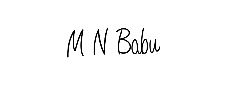 You should practise on your own different ways (Angelique-Rose-font-FFP) to write your name (M N Babu) in signature. don't let someone else do it for you. M N Babu signature style 5 images and pictures png