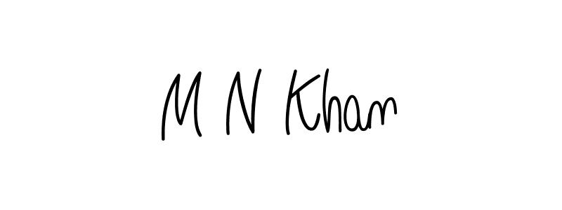 You should practise on your own different ways (Angelique-Rose-font-FFP) to write your name (M N Khan) in signature. don't let someone else do it for you. M N Khan signature style 5 images and pictures png