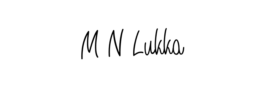 The best way (Angelique-Rose-font-FFP) to make a short signature is to pick only two or three words in your name. The name M N Lukka include a total of six letters. For converting this name. M N Lukka signature style 5 images and pictures png