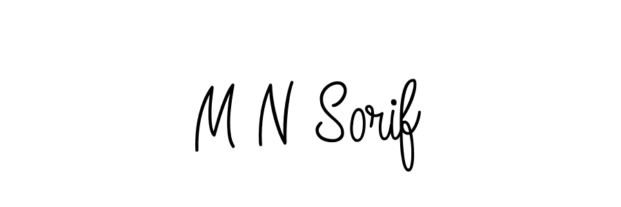 How to make M N Sorif name signature. Use Angelique-Rose-font-FFP style for creating short signs online. This is the latest handwritten sign. M N Sorif signature style 5 images and pictures png