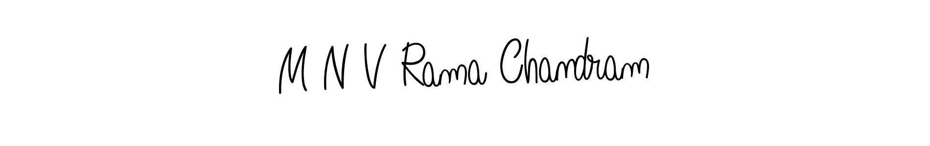How to make M N V Rama Chandram name signature. Use Angelique-Rose-font-FFP style for creating short signs online. This is the latest handwritten sign. M N V Rama Chandram signature style 5 images and pictures png