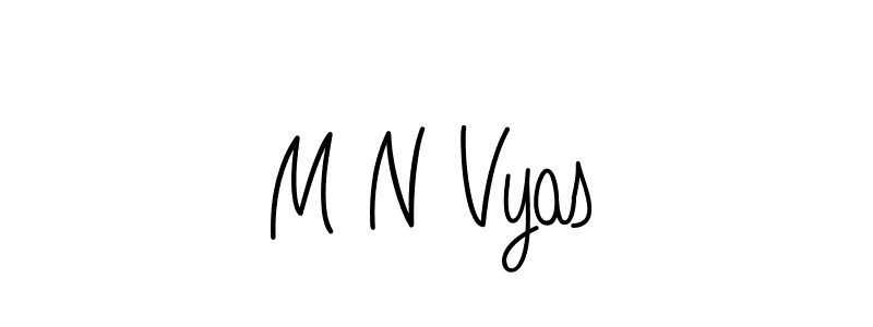 How to make M N Vyas name signature. Use Angelique-Rose-font-FFP style for creating short signs online. This is the latest handwritten sign. M N Vyas signature style 5 images and pictures png