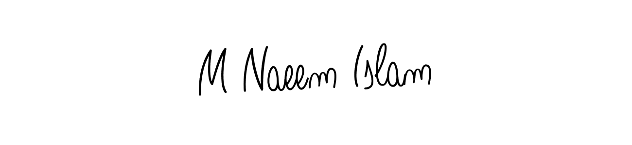 How to make M Naeem Islam name signature. Use Angelique-Rose-font-FFP style for creating short signs online. This is the latest handwritten sign. M Naeem Islam signature style 5 images and pictures png