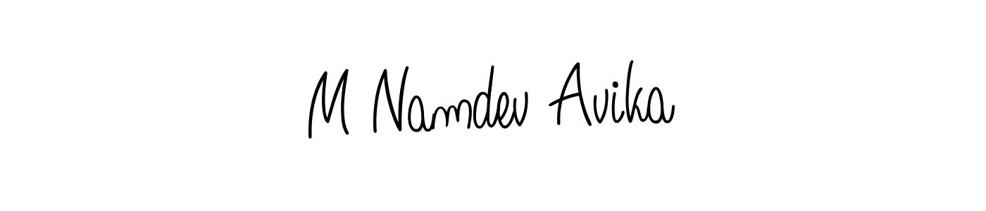 Once you've used our free online signature maker to create your best signature Angelique-Rose-font-FFP style, it's time to enjoy all of the benefits that M Namdev Avika name signing documents. M Namdev Avika signature style 5 images and pictures png