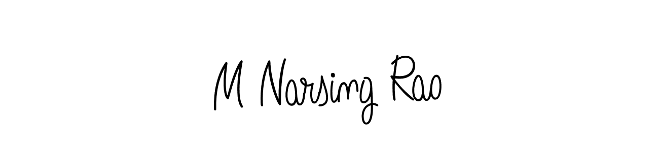 M Narsing Rao stylish signature style. Best Handwritten Sign (Angelique-Rose-font-FFP) for my name. Handwritten Signature Collection Ideas for my name M Narsing Rao. M Narsing Rao signature style 5 images and pictures png