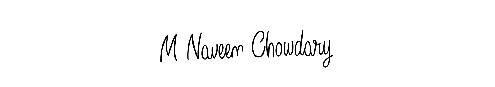 if you are searching for the best signature style for your name M Naveen Chowdary. so please give up your signature search. here we have designed multiple signature styles  using Angelique-Rose-font-FFP. M Naveen Chowdary signature style 5 images and pictures png