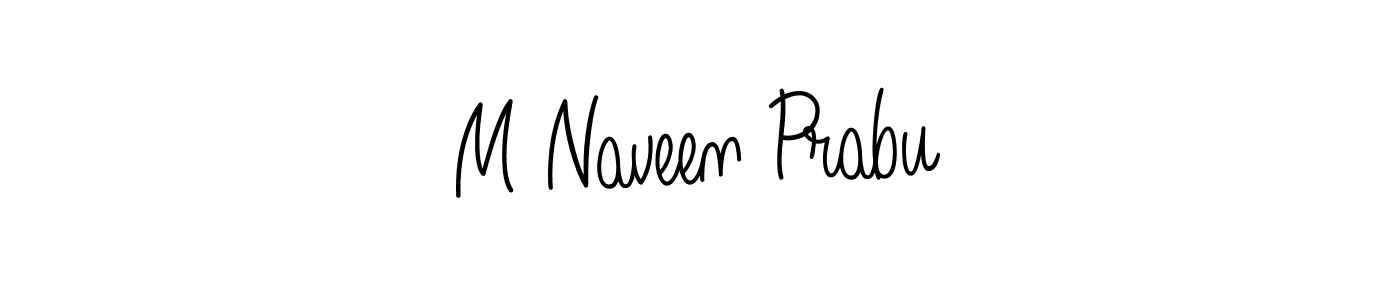 Use a signature maker to create a handwritten signature online. With this signature software, you can design (Angelique-Rose-font-FFP) your own signature for name M Naveen Prabu. M Naveen Prabu signature style 5 images and pictures png