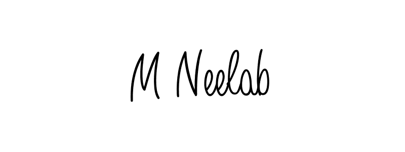 The best way (Angelique-Rose-font-FFP) to make a short signature is to pick only two or three words in your name. The name M Neelab include a total of six letters. For converting this name. M Neelab signature style 5 images and pictures png