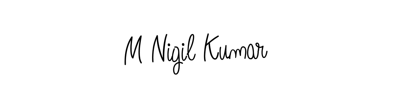 You can use this online signature creator to create a handwritten signature for the name M Nigil Kumar. This is the best online autograph maker. M Nigil Kumar signature style 5 images and pictures png