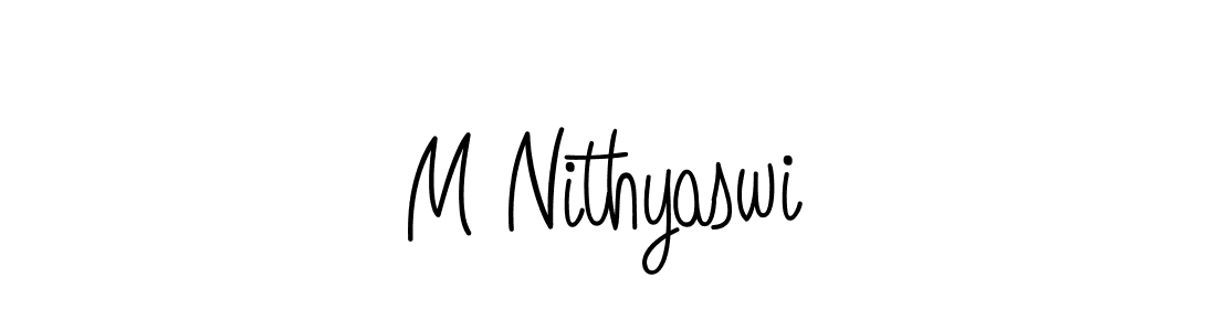 Create a beautiful signature design for name M Nithyaswi. With this signature (Angelique-Rose-font-FFP) fonts, you can make a handwritten signature for free. M Nithyaswi signature style 5 images and pictures png