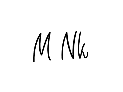 The best way (Angelique-Rose-font-FFP) to make a short signature is to pick only two or three words in your name. The name M Nk include a total of six letters. For converting this name. M Nk signature style 5 images and pictures png