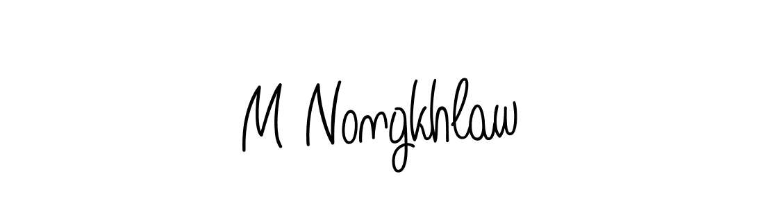 Design your own signature with our free online signature maker. With this signature software, you can create a handwritten (Angelique-Rose-font-FFP) signature for name M Nongkhlaw. M Nongkhlaw signature style 5 images and pictures png