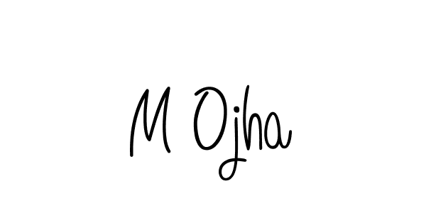 Design your own signature with our free online signature maker. With this signature software, you can create a handwritten (Angelique-Rose-font-FFP) signature for name M Ojha. M Ojha signature style 5 images and pictures png