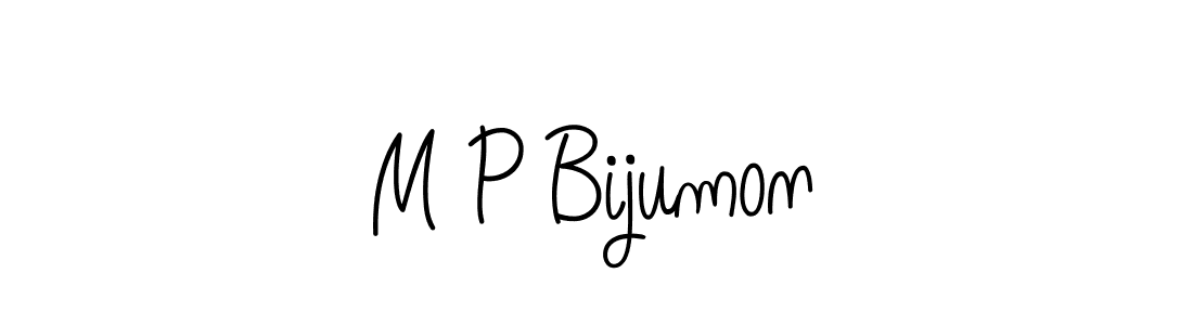 Design your own signature with our free online signature maker. With this signature software, you can create a handwritten (Angelique-Rose-font-FFP) signature for name M P Bijumon. M P Bijumon signature style 5 images and pictures png