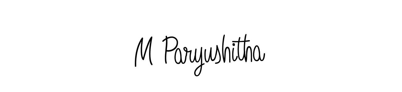 You can use this online signature creator to create a handwritten signature for the name M Paryushitha. This is the best online autograph maker. M Paryushitha signature style 5 images and pictures png