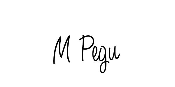 How to make M Pegu name signature. Use Angelique-Rose-font-FFP style for creating short signs online. This is the latest handwritten sign. M Pegu signature style 5 images and pictures png