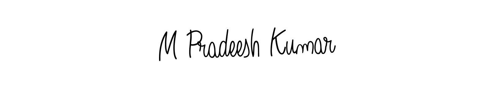 Use a signature maker to create a handwritten signature online. With this signature software, you can design (Angelique-Rose-font-FFP) your own signature for name M Pradeesh Kumar. M Pradeesh Kumar signature style 5 images and pictures png