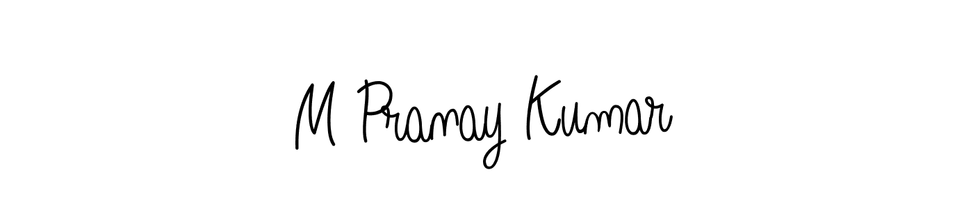 Use a signature maker to create a handwritten signature online. With this signature software, you can design (Angelique-Rose-font-FFP) your own signature for name M Pranay Kumar. M Pranay Kumar signature style 5 images and pictures png